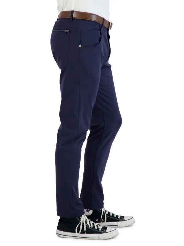 Levinas Navy Performance Tech Stretch Pants