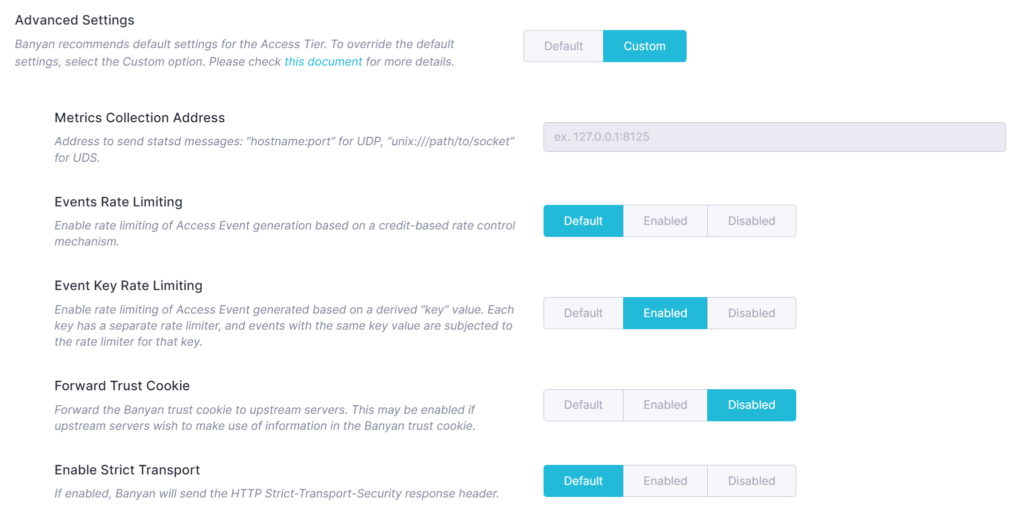 Access Tier settings image